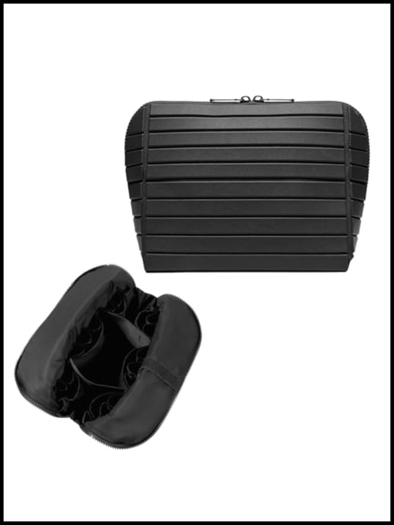 Travel Makeup Organizer Bag With Fold-Down Design & Adjustable Dividers, 27